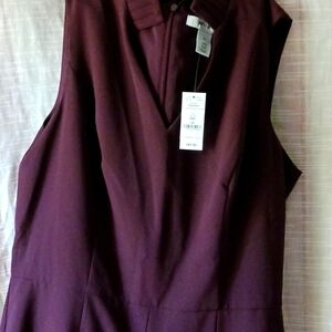 Ladies WHMB jumpsuit with zipper in the back and a deep v neck